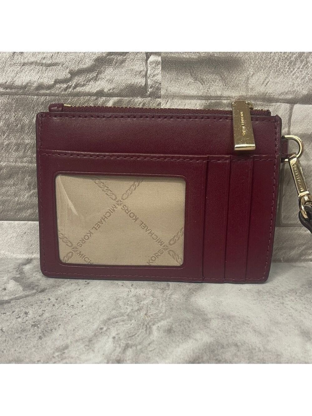 Michael Kors Burgundy Embossed Patent Leather Crossbody Bag & Wallet Set Berry - Picture 10 of 12